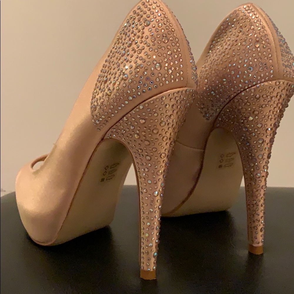Steve Madden Embellished Heels Champagne Gold